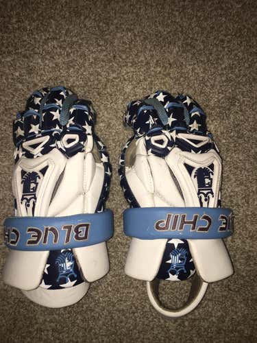 White Used Player's Brine 14" King Lacrosse Gloves