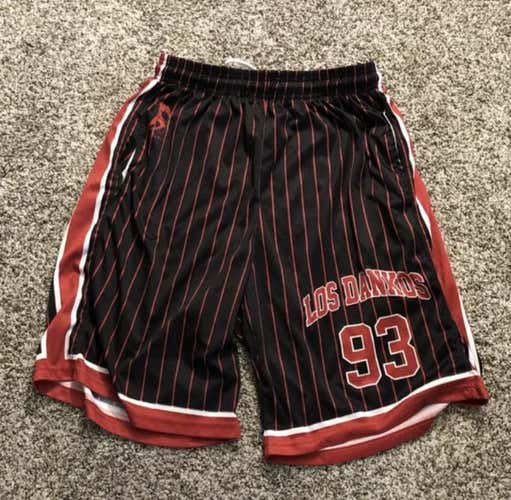 Club Team New Lacrosse Shorts In Black with Red Stripes in Size XL
