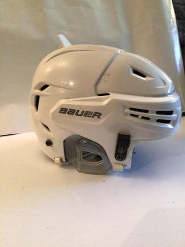 White Used Medium Bauer Re-Akt Pro Stock Helmet