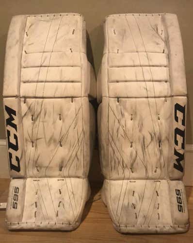 White Used Intermediate 28" CCM Goalie Leg Pads