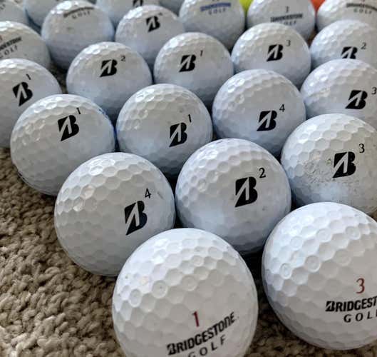 18 Used Bridgestone BX, BXS, e6, e12 Assorted Golf Balls
