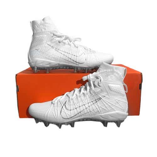 Nike Alpha Huarache 7 Elite Lacrosse Football Cleats CJ0224-106 Size 10 White