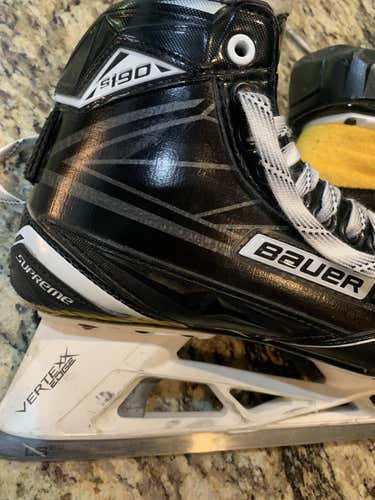 Used Bauer Regular Width Size 7.5 Supreme S190 Hockey Goalie Skates