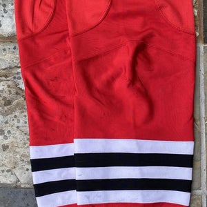 Team Set CCM Edge Chicago Blackhawks Pro Stock Hockey Socks RED