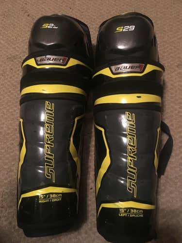 Used Senior Bauer Supreme S29 Shin Pads 15"