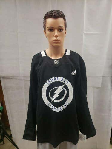 NWT ADIDAS NHL Tampa Bay Lightning Pro Practice Jersey - Black - Sz 56