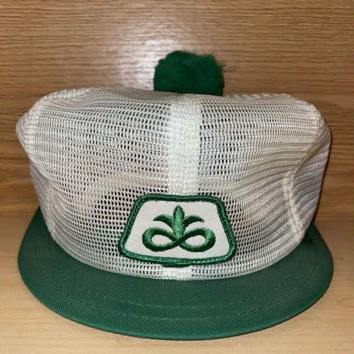 Vintage Pioneer Seed Trucker Snapback Patch Mesh Pom Short Bill Brim Hat K-Brand