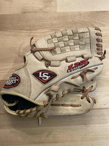 High School/College Used Louisville Slugger Right Hand Throw Pitcher's 125 Series Baseball Glove 12"