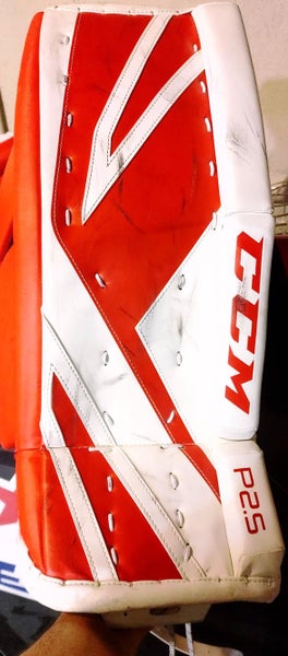 Red Used Junior 24" CCM Premier P2.5 Goalie Leg Pads