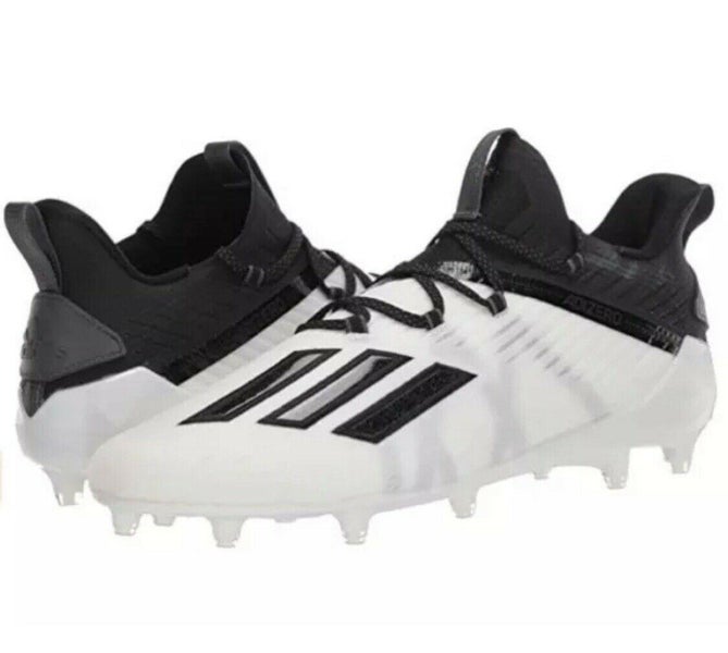 new mens 11.5 adidas adizero lacrosse/football cleats EF7610 white/black oreo