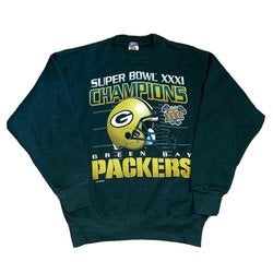 VTG Men's Sz M Green Bay Packers Super Bowl XXXI Champions Crew Sweatshirt FOTL