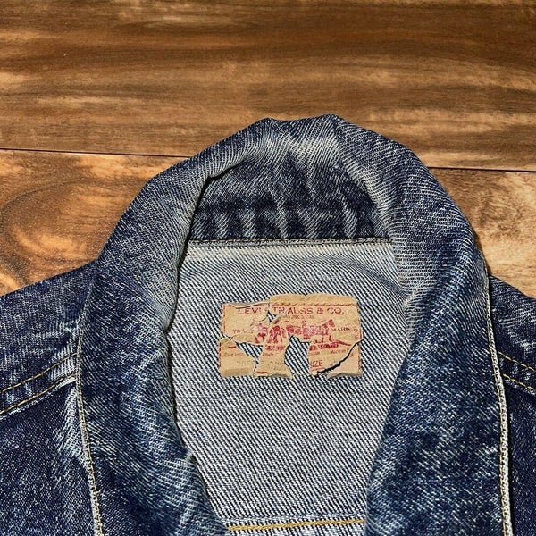 Vtg 1980's Levi's 70507-0227 Acid Wash Denim Jean Trucker Coat