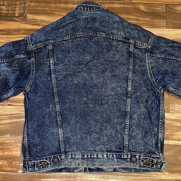 Vtg 1980's Levi's 70507-0227 Acid Wash Denim Jean Trucker Coat