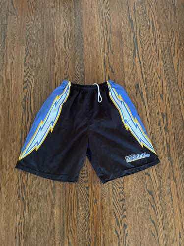 Connecticut Chargers Lacrosse Club Black Game Shorts (Drawstring & Pockets)