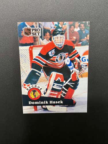 DOMINIK HASEK 1992 NHL PRO SET ROOKIE CARD - Chicago Blackhawks