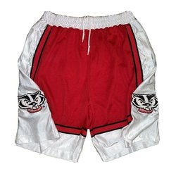 Wisconsin Badgers Men’s Sz Medium Basketball Athletic Shorts Colosseum Spellout