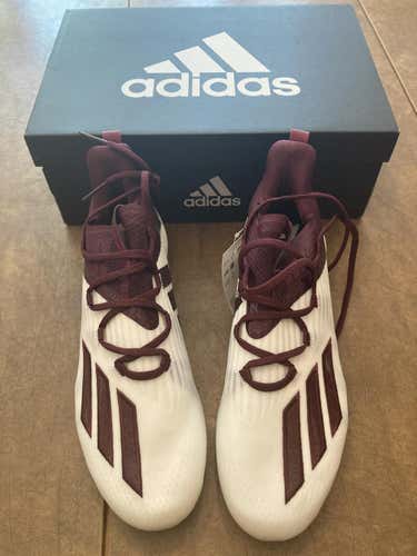 Adidas adizero Brand New White and Red/Maroon Adult Men's Size Men's 10.5 (W 11.5) Football Cleats