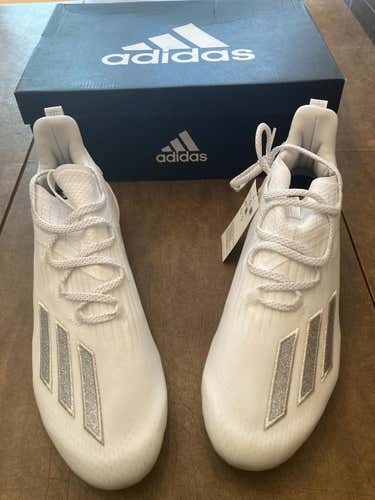 Adidas Adizero Brand New White Adult Men's Size 11 (Women's 12) Adidas Football / Lacrosse Cleats