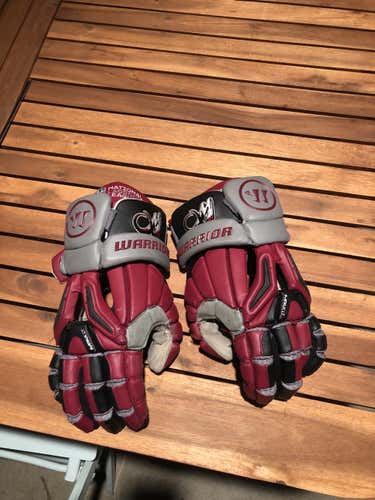 RedCustom Colorado Mammoth Warrior Burn Pro Lacrosse Gloves