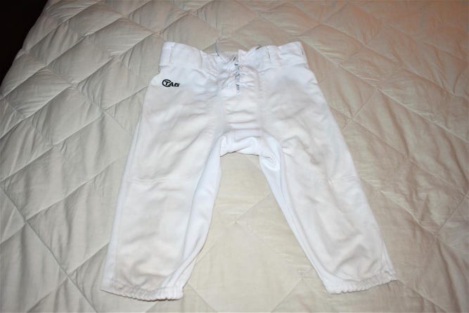 TAG Football Pants, White, Youth Large
