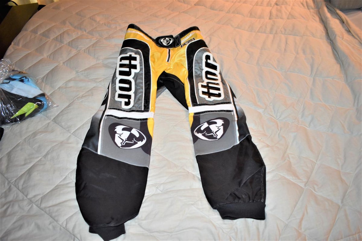 THOR MX CORE 58 Motocross Pants, Black/Yellow, Size 32