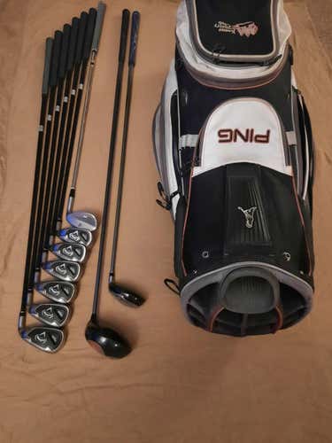 Used Men's Callaway Right Handed Big Bertha Fusion wide sole Clubs (Full Set) Regular Flex 9 Pieces