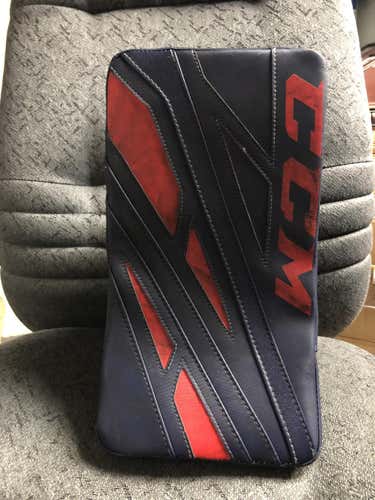 CCM Extreme Flex 4 Pro Goalie Blocker & Glove  - Navy Blue & Red
