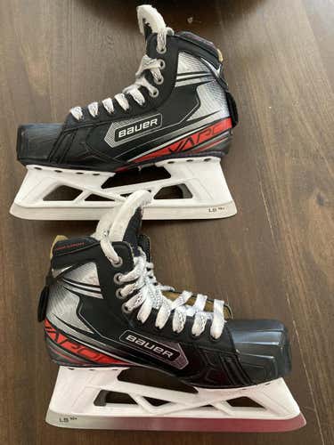 Used Junior Bauer Vapor X2.9 Hockey Goalie Skates Regular Width Size 8