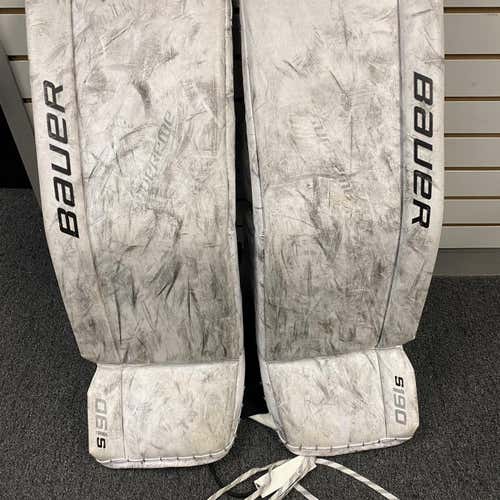 Bauer Supreme S-190Used White Senior 33" Goalie Leg Pads