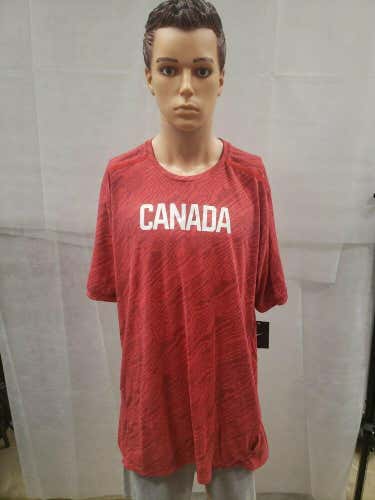 NWT Nike Men's Canada Running T Shirt Top Red XXLT Olympics rare drifit