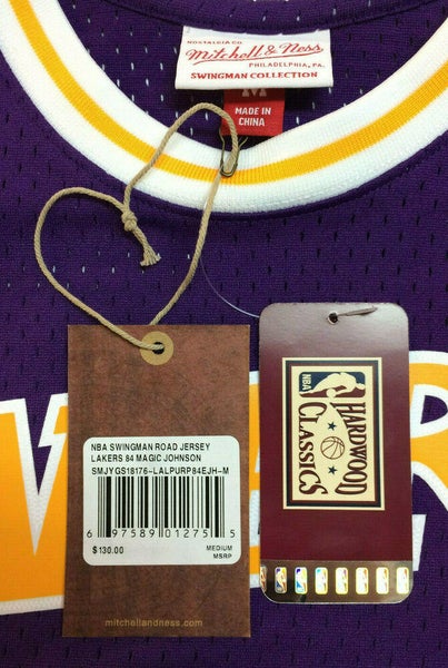 Mitchell & Ness Magic Johnson Purple Los Angeles Lakers 1984 Hardwood Classics Authentic Jersey