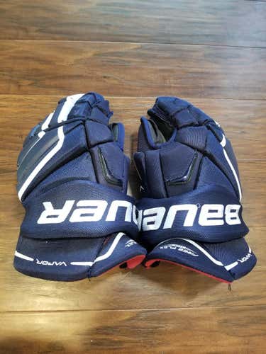 Blue/Navy Bauer Vapor X100 Gloves Sr 15" Good Condition