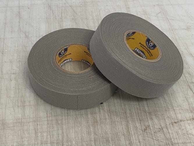 2 Pack of HOWIE'S Hockey Stick Grip Tape 1"x 82' GRAY