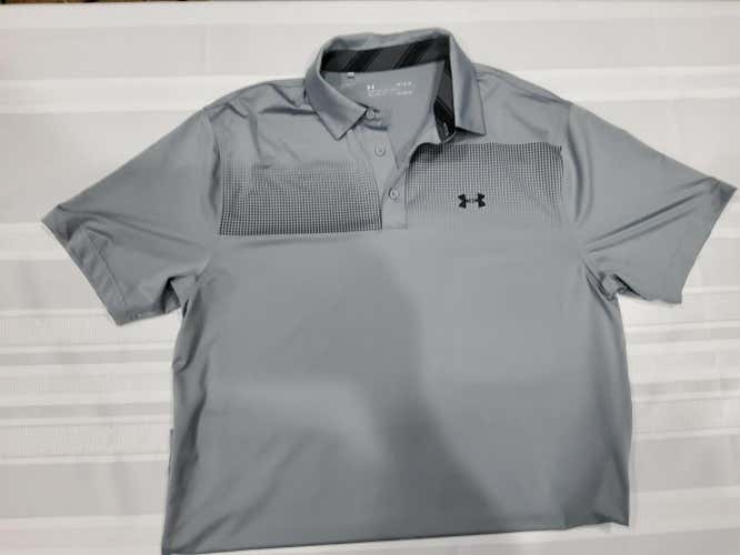 Gray & Black Men's Used Adult Large Under Armour Heatgear Shirt