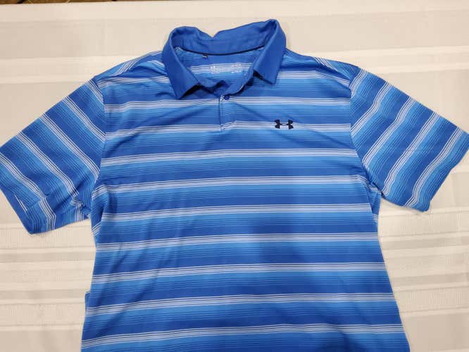 Blue & White Men's Used Adult Large Under Armour Heatgear Shirt
