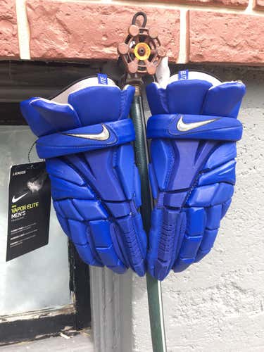 New Blue Nike (L) 13" Vapor Elite Lacrosse Gloves