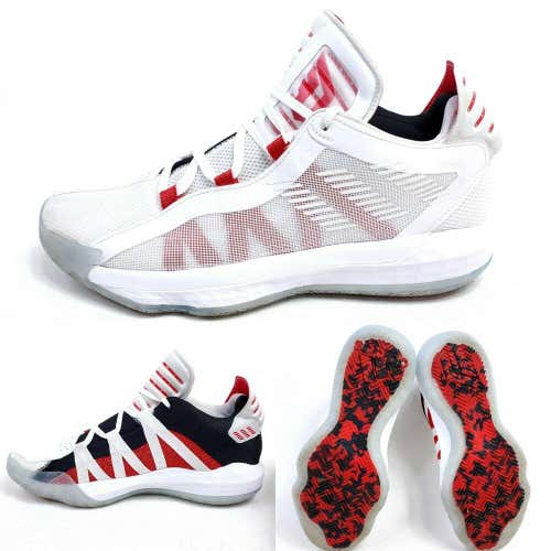 Adidas Dame 6 Dame Time Mens 11.5 Shoes EH2069 White Scarlet Basketball Damian