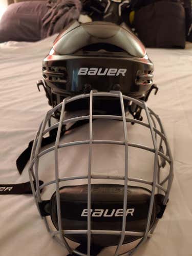 Black Used Large Bauer 5100 Helmet Combo with Profile II Cage