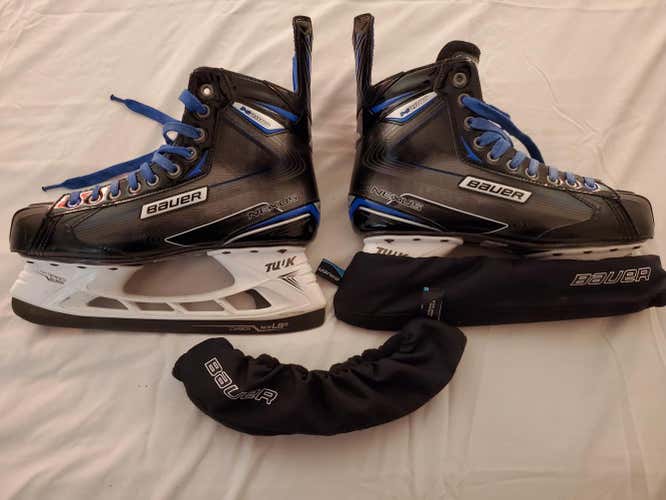 Used Senior Bauer N2900 Hockey Skates Extra Wide Width Size 10.5 w/ Tuuk LS5 Carbon Blades