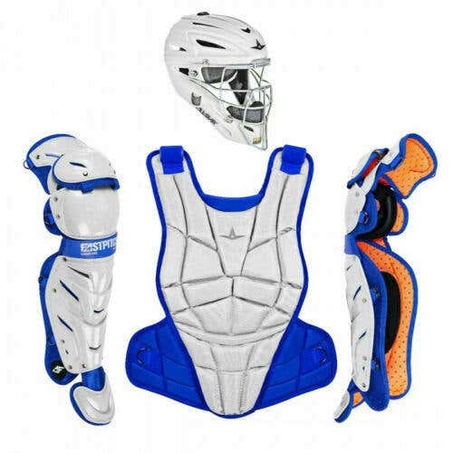 All Star AFX Youth 10-12 Fastpitch Softball Catchers Gear Set - White Royal