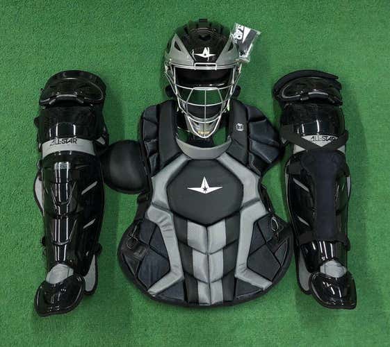All Star System 7 Axis Adult 16+ Catchers Gear Set NOCSAE CKCCPRO1X - Black