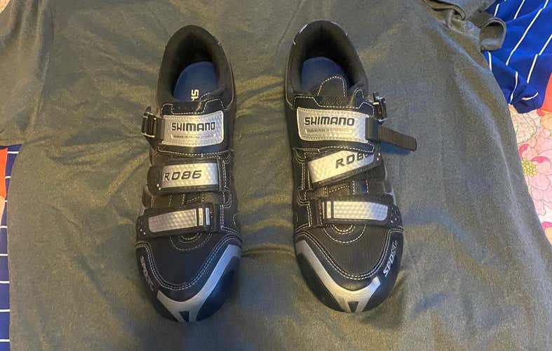Black Adult Size 12.5 (Women's 13.5) Shimano Cycling Shoes