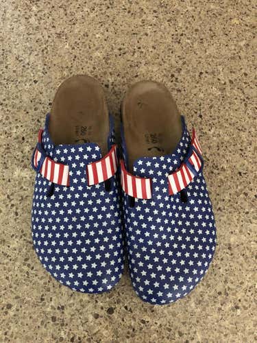 Birkenstock red white and blue size 40 or 9 1/2