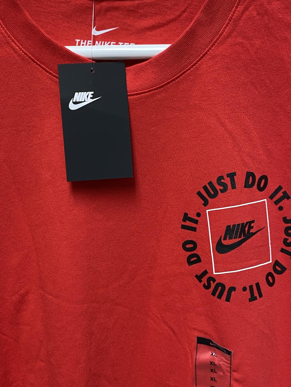 just do it red nike shirt