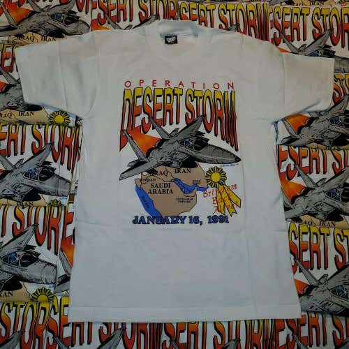 NEW Vintage 1991 Desert Storm Screen Stars Vtg White T Shirt Size Large