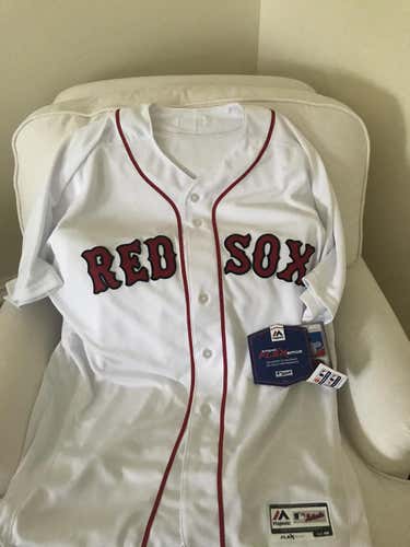 White New Unisex Adult XL Majestic Red Sox Jersey