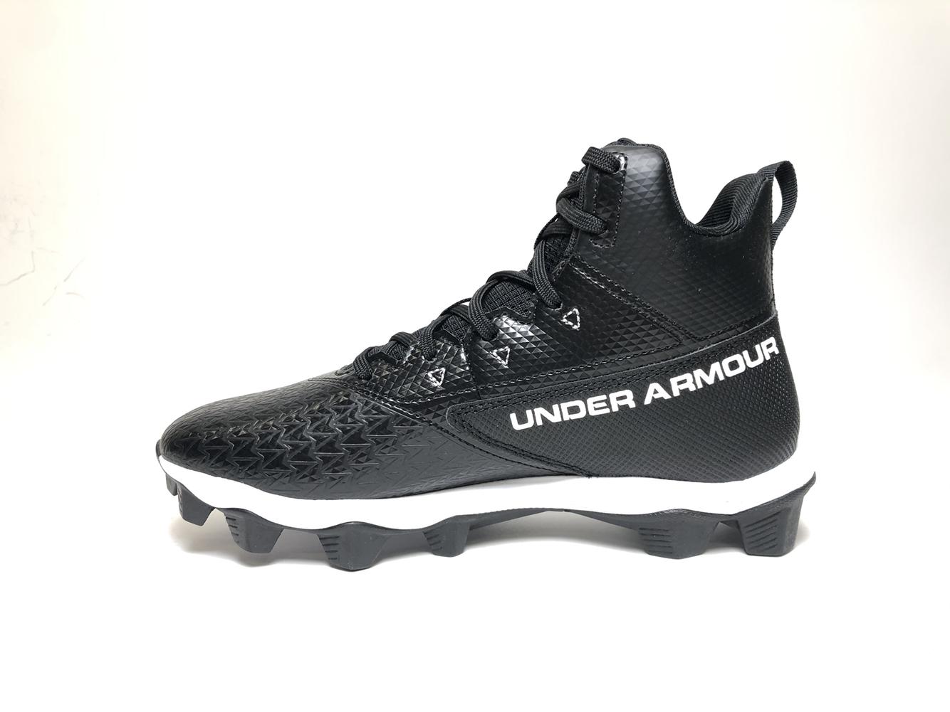 Under Armour UA Hammer Mid RM Mens Football Cleats Wide Width Black 3022174-001 