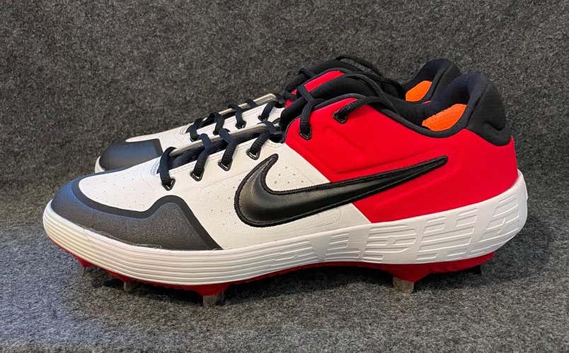 Men’s Nike Alpha Huarache Elite 2 Low Baseball Cleats White Red Black AJ6873-106  Size 13