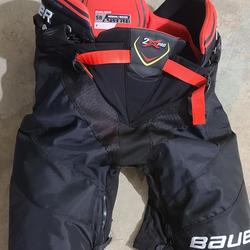 Black Used Senior Medium Bauer Hockey Pants