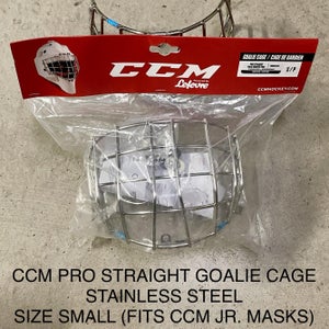 CCM PRO STRAIGHT GOALIE CAGE STAINLESS STEEL (CERTIFIED)